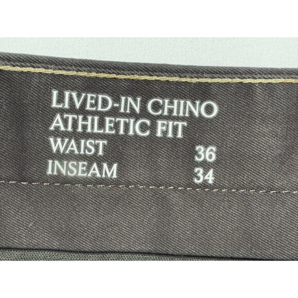 NWT Banana Republic Men's Athletic Fit Brown Lived-In Chino Pants - Size 36x33 - Picture 9 of 10